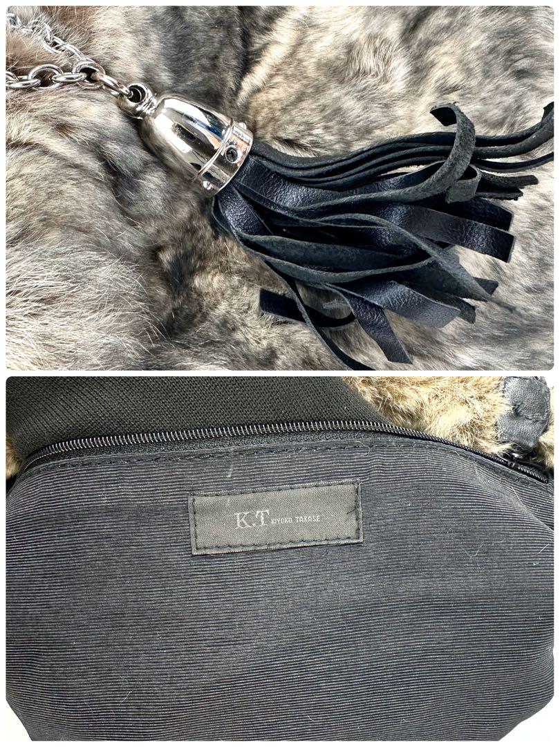 Kiyoko Takase レッキスラビットファー付きダッフルコート　9号 KIYOKO TAKASE レッキスラビットファー トートバッグ 肩がけ灰茶