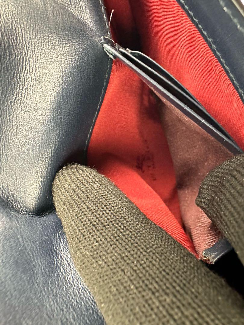 エトロ ETRO 長財布 ロングウォレット ネイビーレザー ペイズリー柄