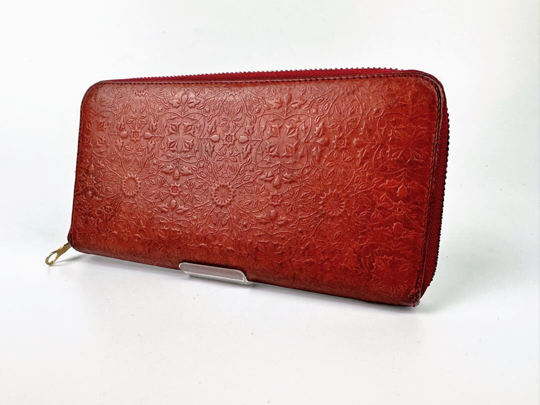 HIRAMEKI モリス ラウンドファスナー 長財布 ヒラメキ キャメル 庭園  