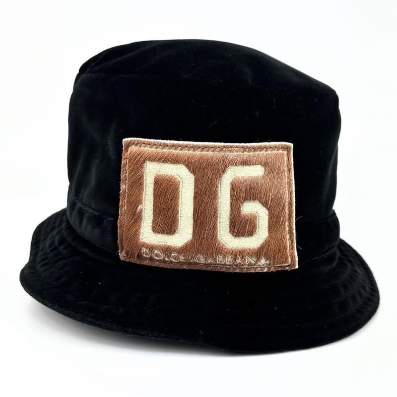 ドルガバ D&G ハット 黒 ブラック 帽子 サイズ59 ハラコ ベロア 仔牛 ドルガバ D&G ハット 黒 ブラック 帽子 サイズ59 ハラコ ベロア 仔牛