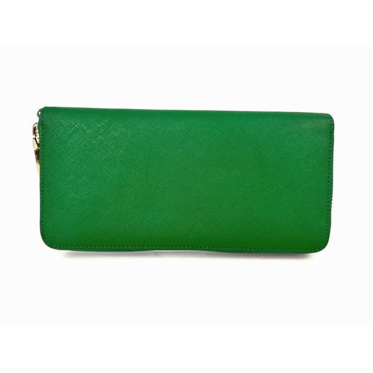【TORY BURCH】トリーバーチ　長財布　ロングウォレット　グリーン　総柄 トリーバーチ TORYBURCH 長財布グリーンレザー 緑革 ラウンド