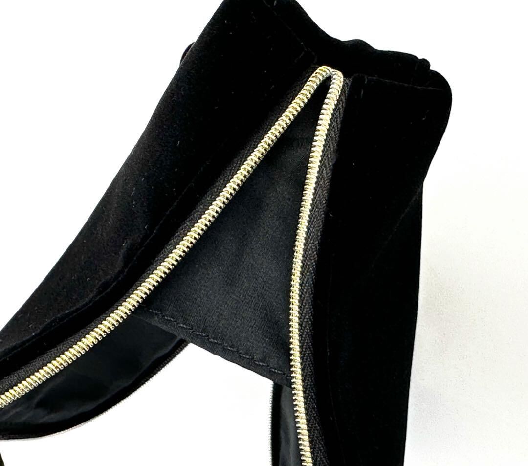 ドルチェアンドガッバーナ ベロアポーチ ブラック 黒 ファスナー