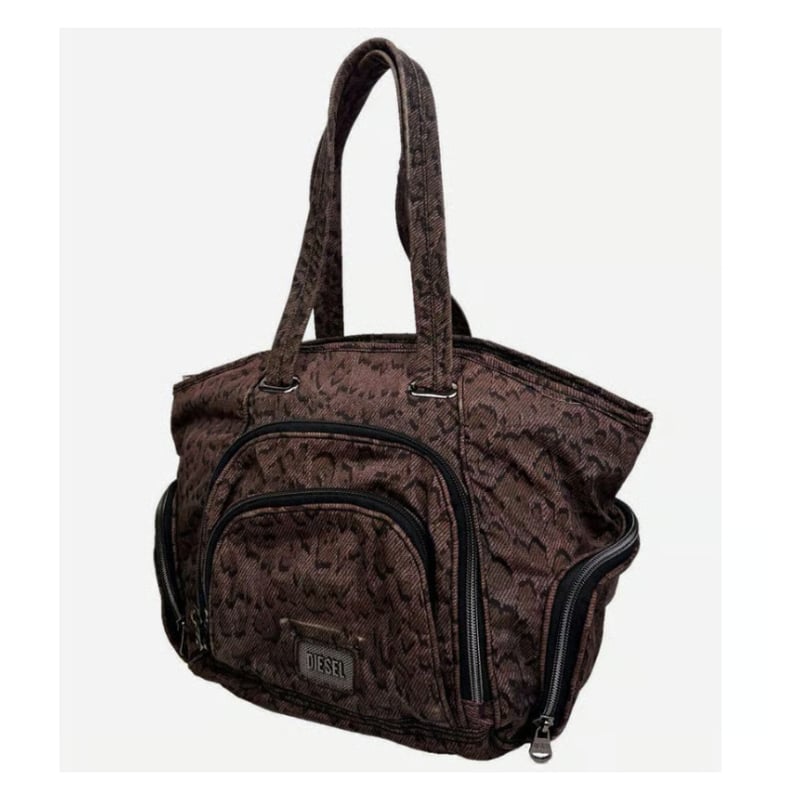DIESEL ディーゼル ナイロントートバッグ レオパード ブラウン 茶色