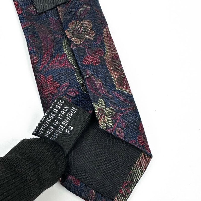 dunhill ダンヒル シルク100% 花柄 ネクタイダークネイビー アサガオ