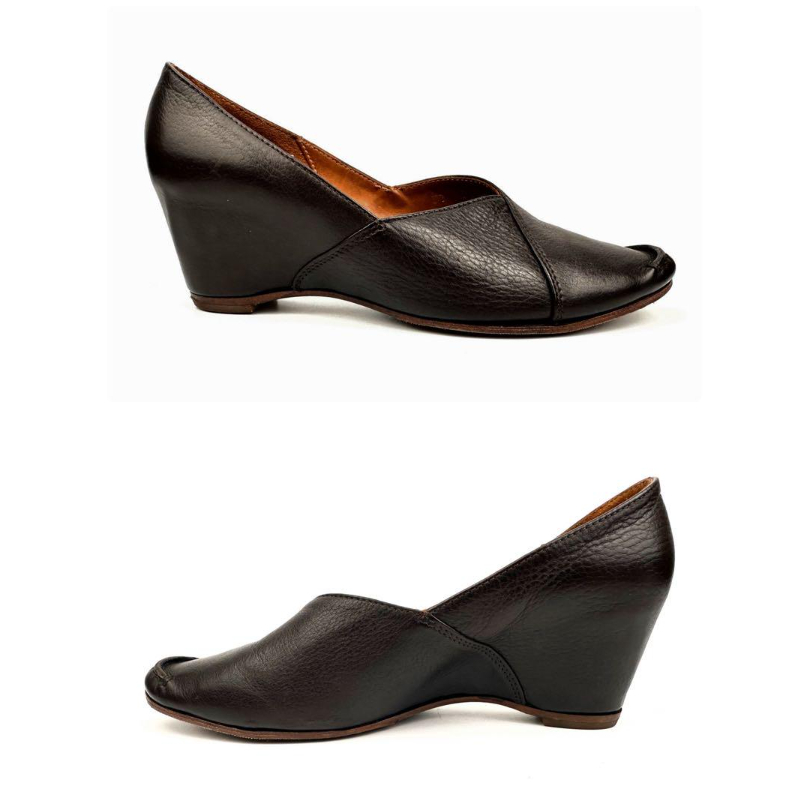 ブッテロ BUTTERO レザーパンプス 37/約23.5cm チャコール