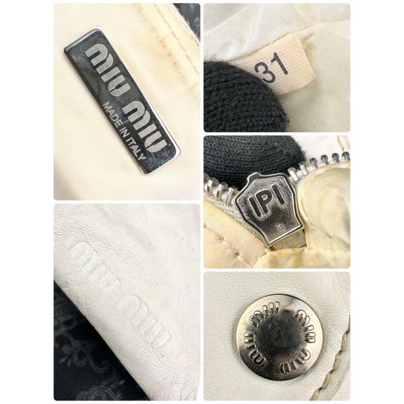 ミュウミュウ MiuMiu 木製ハンドル トートバッグ ワンショルダー