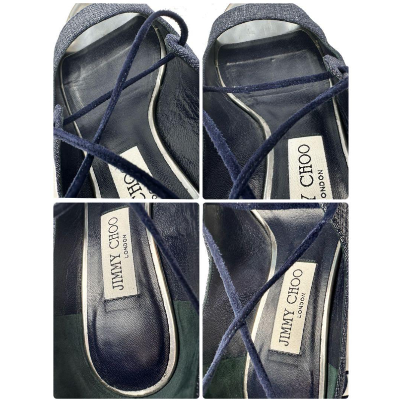 JIMMY CHOO ジミーチュウ デニム インディゴ デニム 37 レース