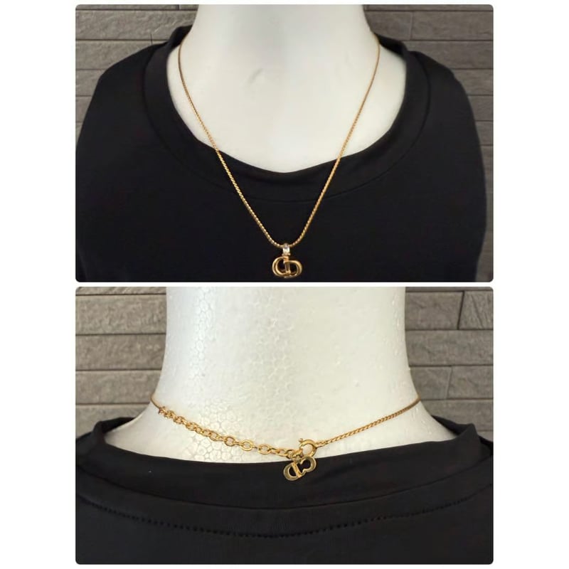 美品 Christian Dior クリスチャン ディオール ネックレス ゴールド CD