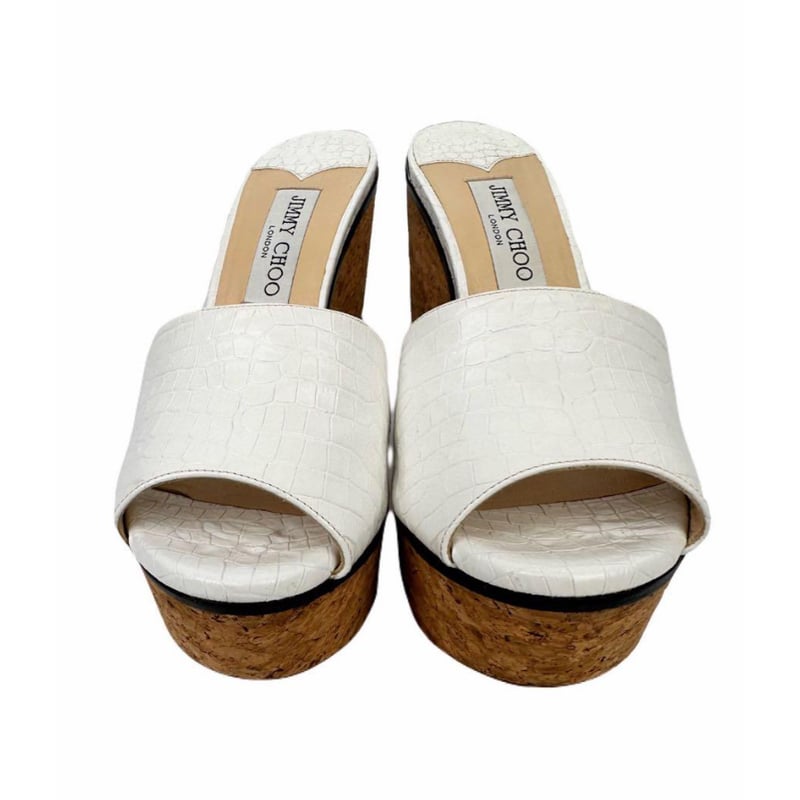 送料関税込■Jimmy Choo■Elsy 90 クロコダイル風レザーサンダル JIMMY CHOO ジミーチュウ DEEDEE 125 プラットフォームサンダル