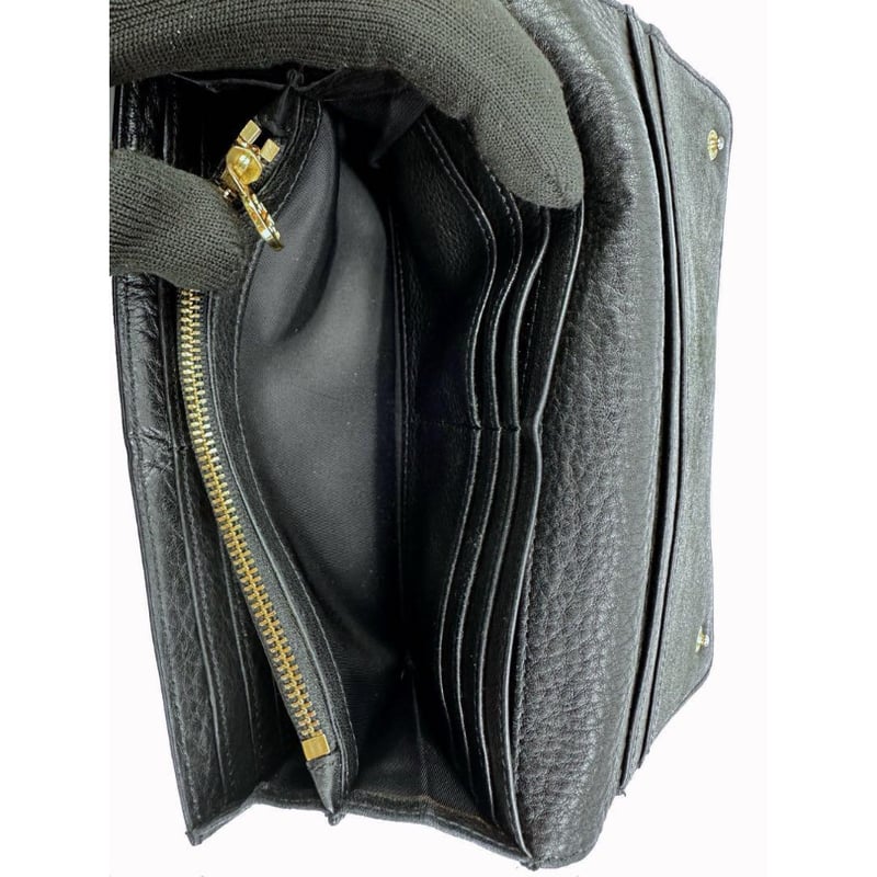 Tory Burch 黒 レザー 長財布 トリーバーチ 長財布 黒レザー ブラック カード入れ18枚