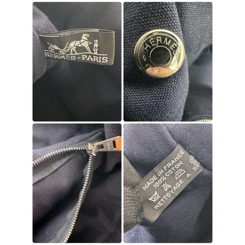 HERMES エルメス サックフールトゥMM ハンドバッグ キャンバス