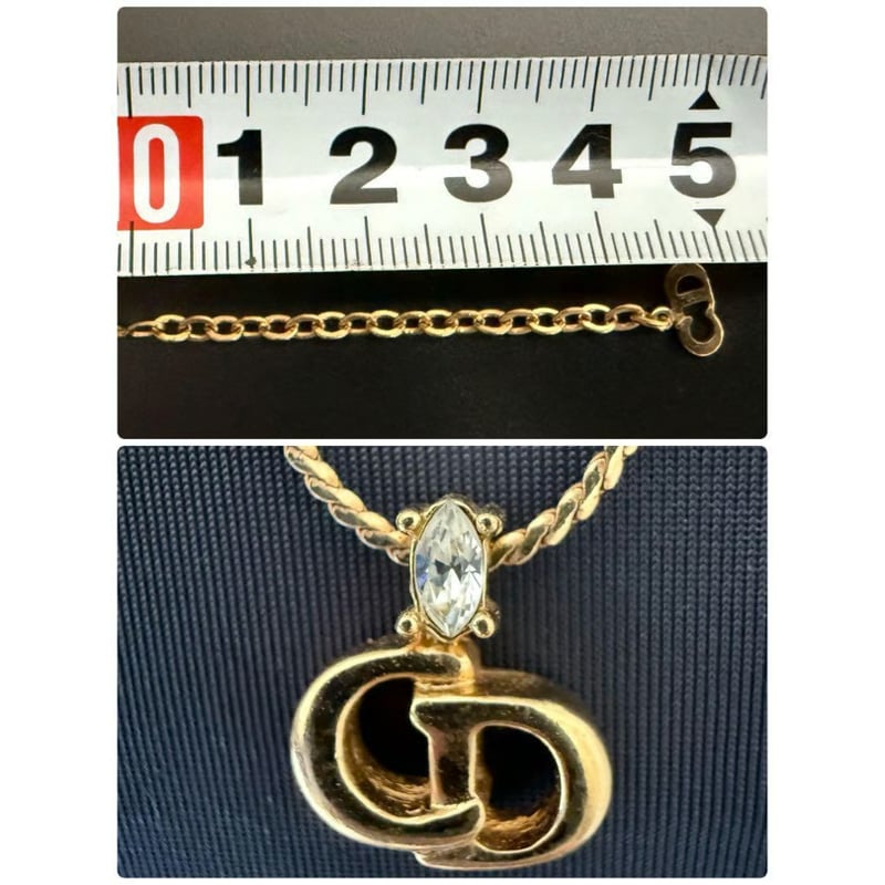 極美品　ディオール　ネックレス　CDロゴ　ゴールド　金　シンプル 美品 Christian Dior クリスチャン ディオール ネックレス ゴールド CD