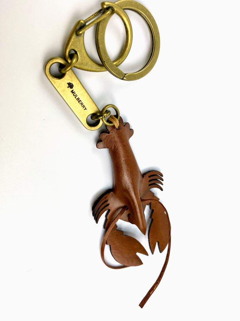 マルベリー Mulberry キーホルダー キーリング付き シュリンプ