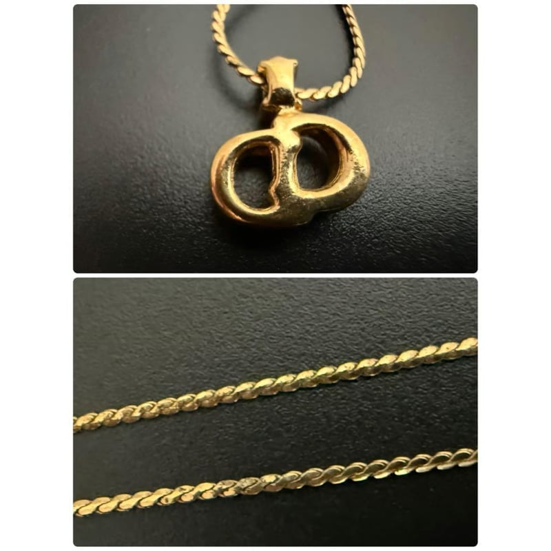 美品 Christian Dior クリスチャン ディオール ネックレス ゴールド CD