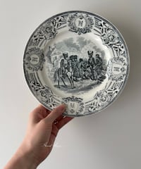 antique Keramis B.F. Boch Plate アンティーク プレート(モントローの戦い）