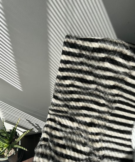 〔送料無料〕NEW Turkish Battaniye  トルコ製 手織りバッターニエ 127cm×80m （White×Black）