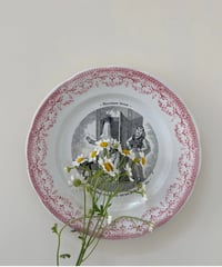 Sarreguemines antique plate "Mauvaises farces"  サルグミンヌ アンティークプレート "悪いジョーク"