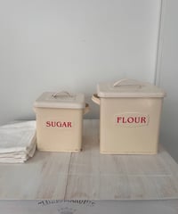 1990's 2点SET レトロ キャニスター FLOUR&SUGAR