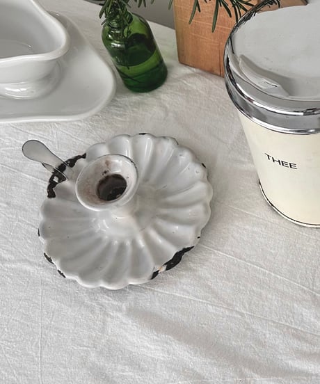 Europe vintage enamel candle holder  ホーロー キャンドルホルダー