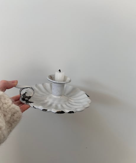 Europe vintage enamel candle holder  ホーロー キャンドルホルダー