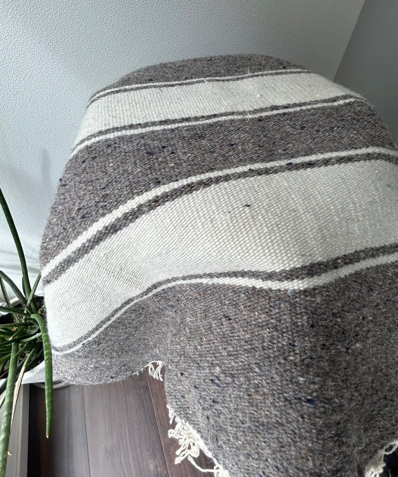 新品wool100％ココアブラウンホワイト バッターニエ トルコ