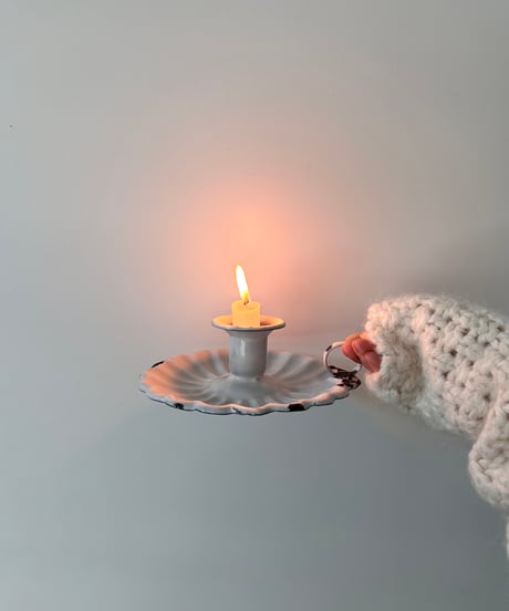 Europe vintage enamel candle holder  ホーロー キャンドルホルダー