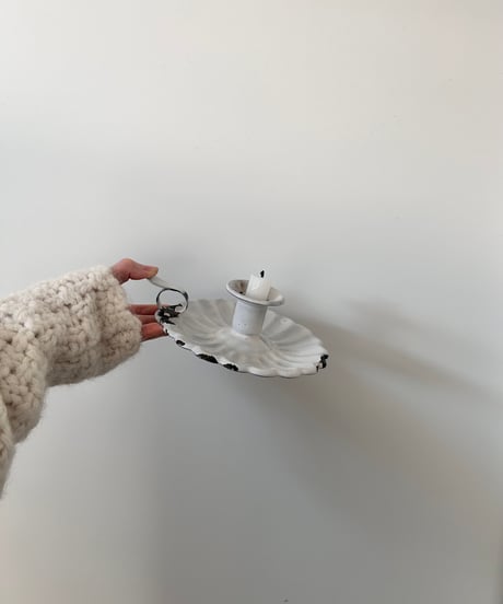 Europe vintage enamel candle holder  ホーロー キャンドルホルダー