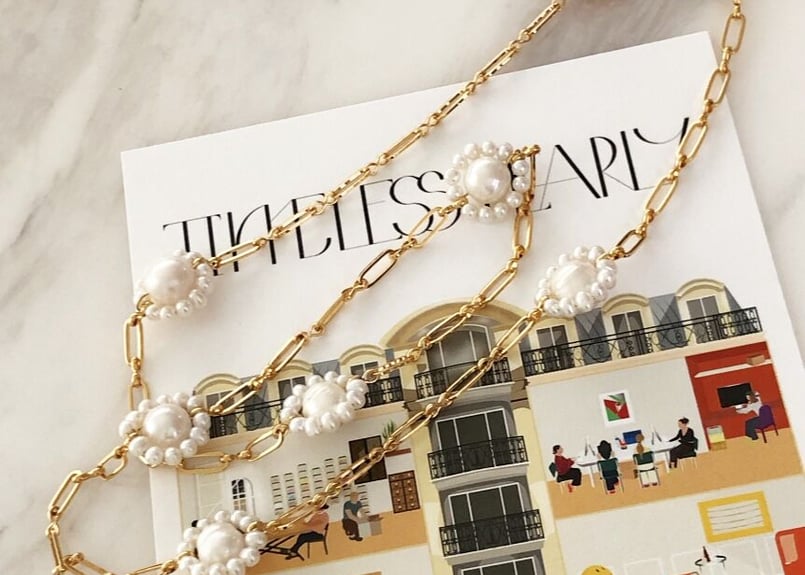 Timeless Pearly】パールマリーゴールドロングネックレス≪Les Chemins