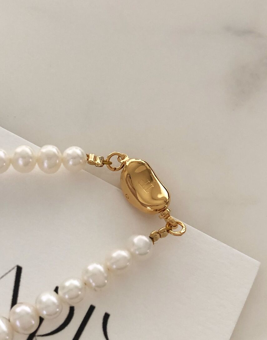 最終値下げ　TIMELESS bijou パールネックレス Timeless Pearly】パール×エメラルドカットビジューモチーフネックレス
