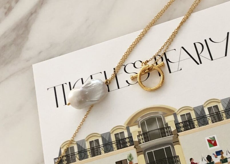 Timeless Pearly☆ Rouge バロックパールネックレス Timeless Pearly】バロックパール×1粒パールネックレス | Les