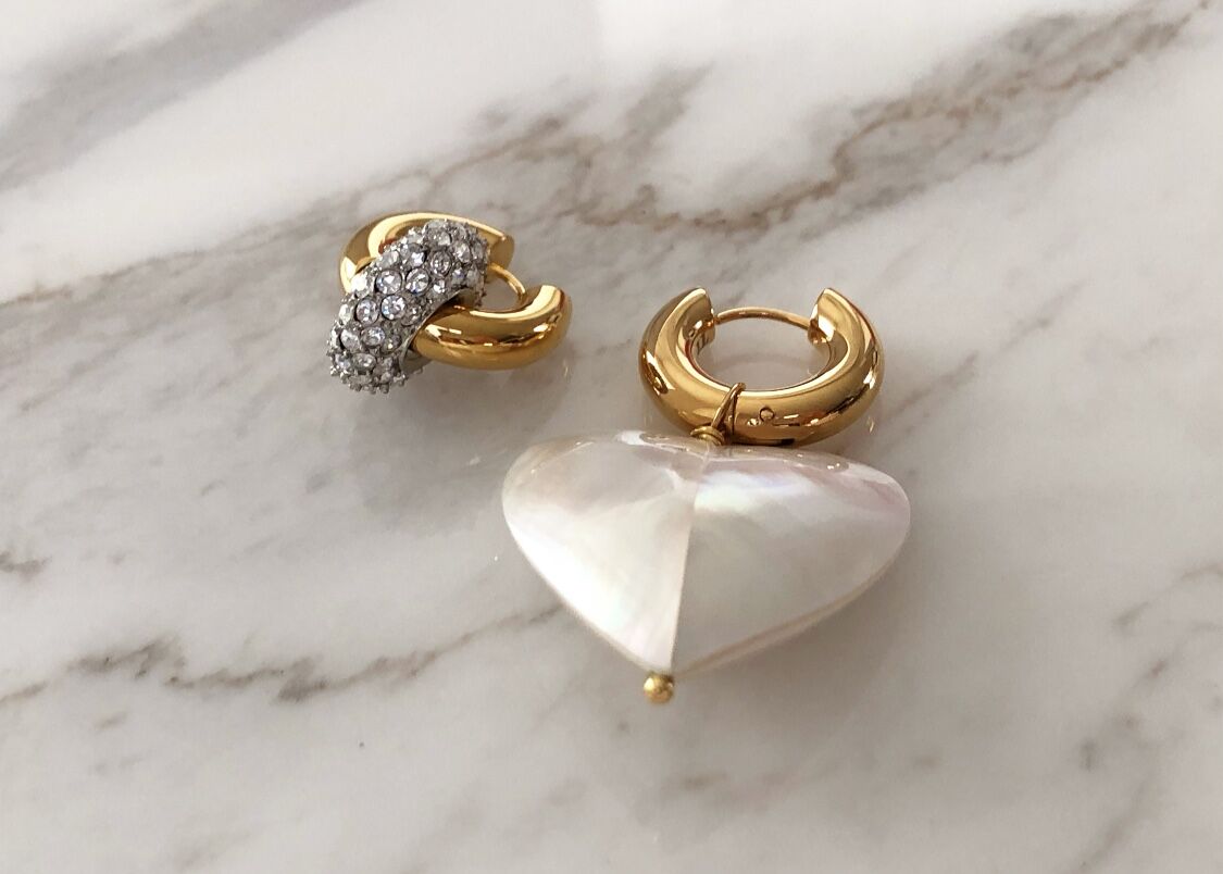 TIMELESS PEARLY◆ガラス ハートジュエリー＆コイン ピアス org.jpg