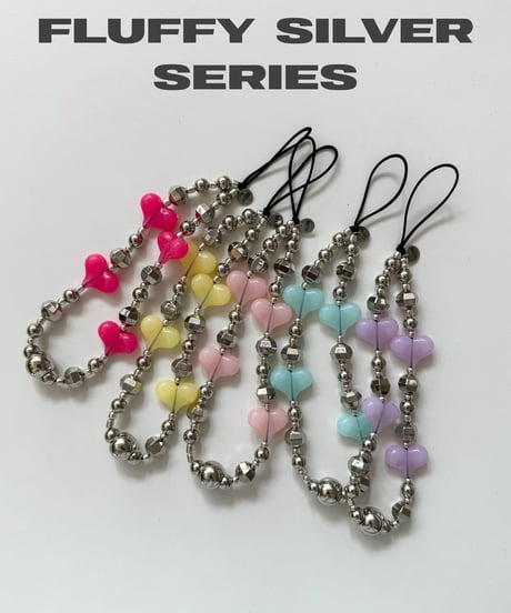 fluffy silver series / phone strap