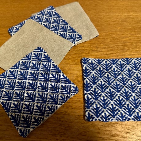 こぎん刺しコースター「Blue～海」