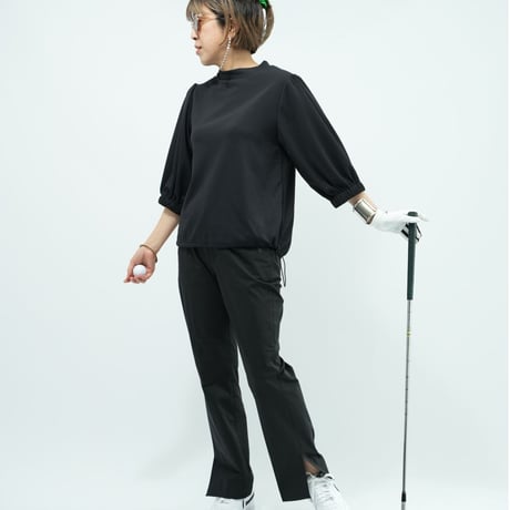 Maison Neude【 pinmesh balloon-sleeve mockneck 】