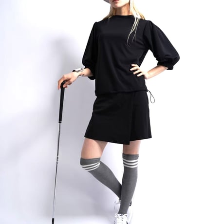 Maison Neude【 pinmesh balloon-sleeve mockneck 】