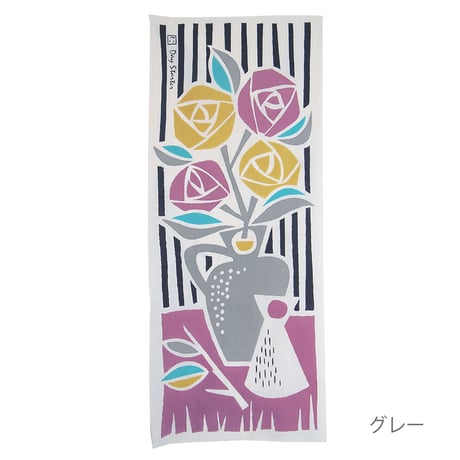 手ぬぐい＿『花瓶のばら』