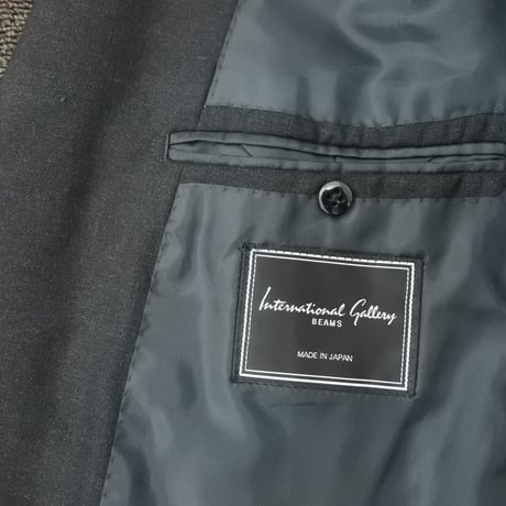 XL184｜International Gallery BEAMS 段返り3ボタンダークグレースーツ(50) 定価132,000円 インターナショナルギャラリービームス