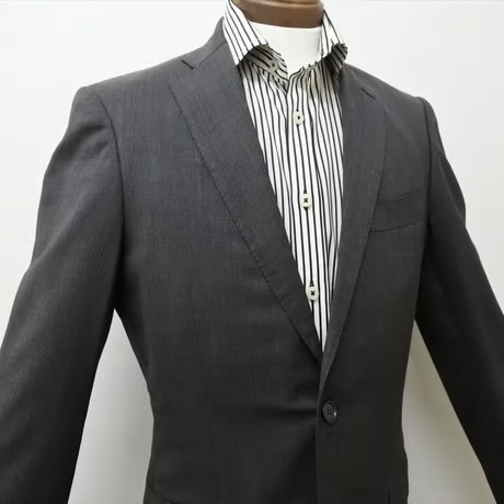 209｜BEAMS HEART 2Bブラウングレードット柄スーツ(44) ビームス