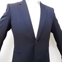 スリーピースTAKEO KIKUCHI ネイビーストライプシングル2Bスーツ3 タケオキクチ TAKEO KIKUCHI 【ナローモデル】シャイニー