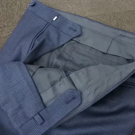 S52｜SHIPS×REDA 段返り3Bネイビーグレーグレンチェックスーツ(44) 定価121,000円 シップス