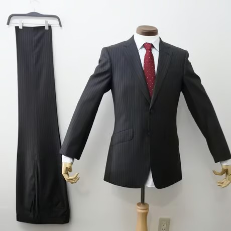 M65｜Paul Smith×DELFINO 2Bダークブラウンストライプスーツ(M) 定価99,000円 ポールスミス