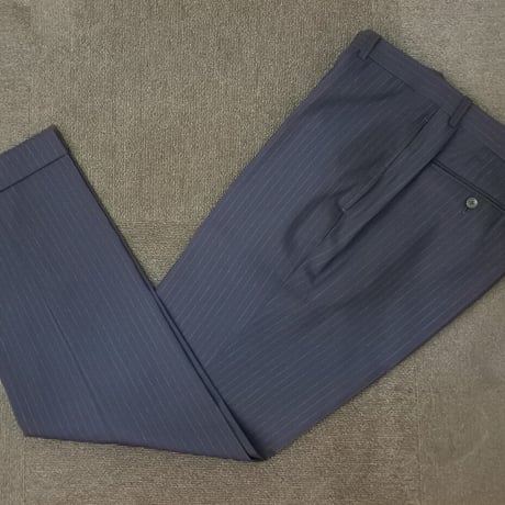 L133｜Internationai Gallery BEAMS 段返り3Bネイビーストライプスーツ(48) 定価132,000円 インターナショナルギャラリービームス