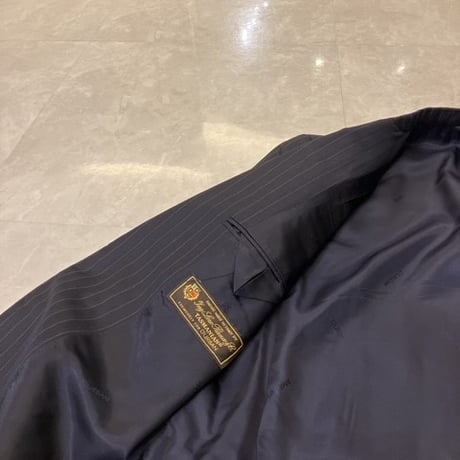 S58.5｜D'URBAN( ダーバン)✕ロロピアーナ 2Bダークネイビーストライプスーツ(AB4)定価126,000円