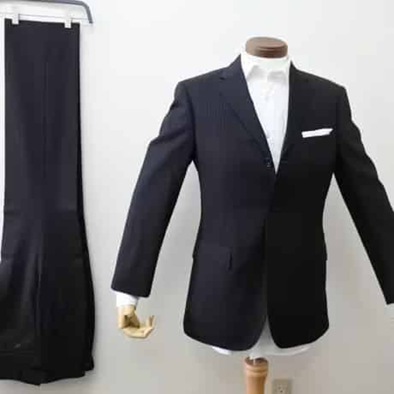 138|BURBERRY BLACK LABEL 段返り3Bブラックストライプスーツ(36 138|BURBERRY BLACK LABEL 段返り3Bブラックストライプスーツ(36