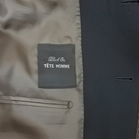 S58｜TETE HOMME(テット・オム) 2Bブラックスーツ(AB4) 冠婚葬祭 フォーマル