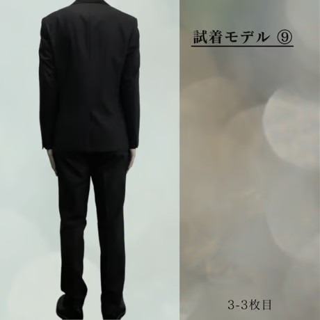 206｜TAKEO KIKUCHI 2B艶ブラックストライプスーツ(1) 定価77,000円 タケオキクチ