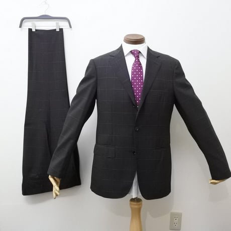XL186.5｜UNITED ARROWS SOVEREIGN 段返り3Bブラウングレーウインドウペンスーツ(50) 定価152,000円 ユナイテッドアローズ