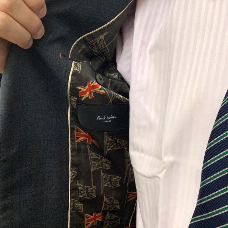 25｜最新モデル Paul Smith×REDA 2ボタンダークグレーウインドウペン 