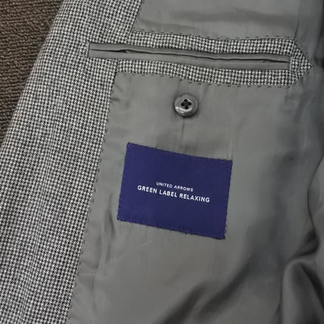 L233｜UNITED ARROWS GREEN LABEL RELAXING 2Bグレー千鳥チェックスーツ(48) ユナイテッドアローズ