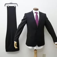M84｜Paul Smith SOHO×ロロピアーナ 2Bブラックシャドーストライプドット柄スーツ(M) 定価132,000円 ポールスミス